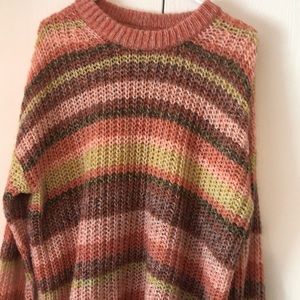 Women’s fall warm Multi colored striped American eagle knit sweater